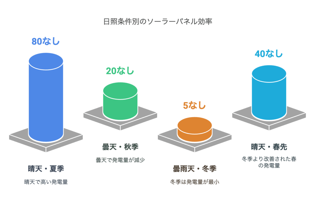 日照条件別の効果:グラフで見る充電効率